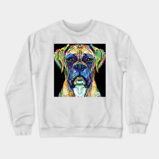 BOXER watercolor and ink portrait Crewneck Sweatshirt